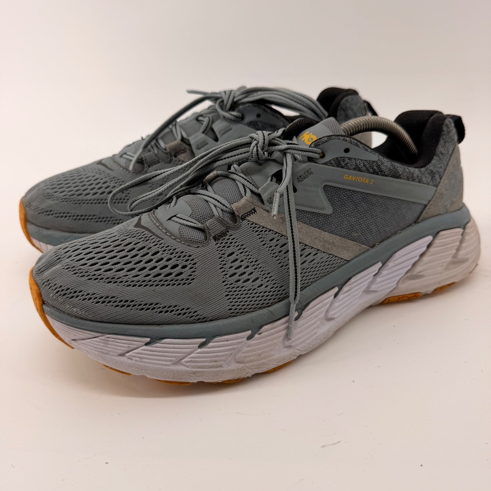 Hoka One One Gaviota 2 Running Shoes Mens 11 Grey Orange Stability Sneakers